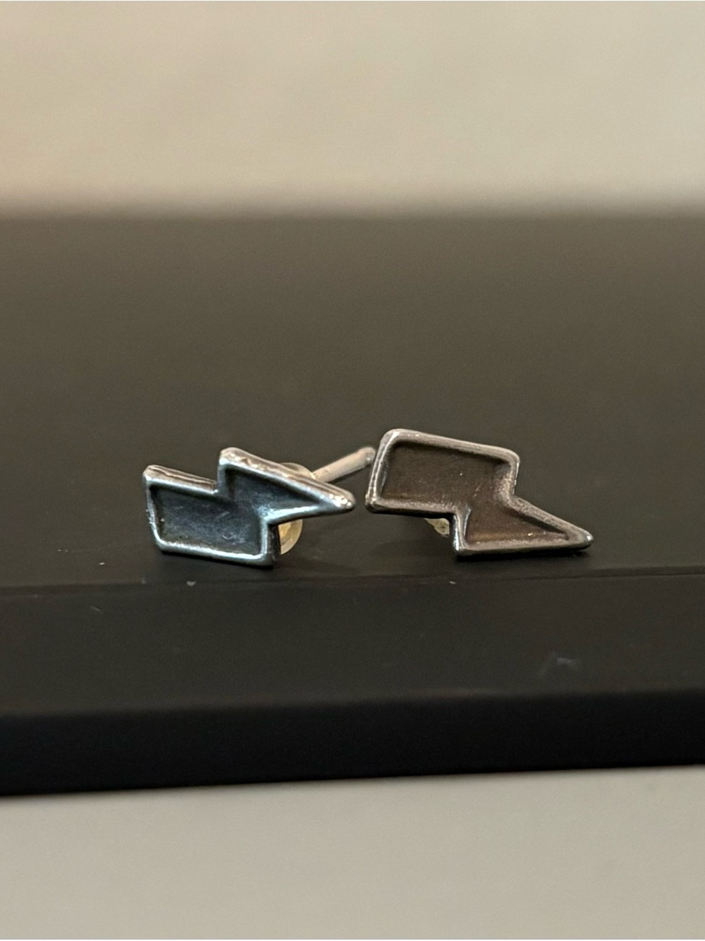 Lightning Bolt Sterling Silver Stud Earrings